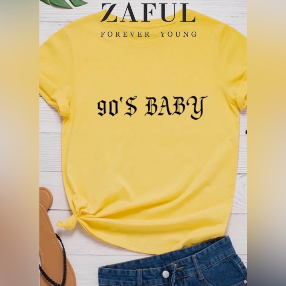 💙 Zaful Bright Yellow Tee Size 10